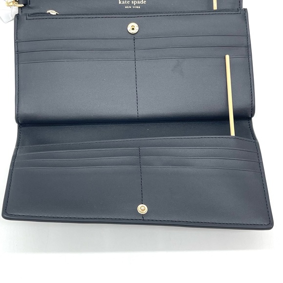 Kate Spade Madison Trifold Travel Wallet Wristlet Black - Picture 7 of 8